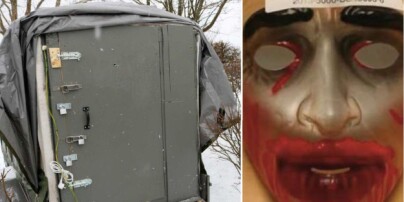 Fant masker, våpen og spesialbygd fangevogn